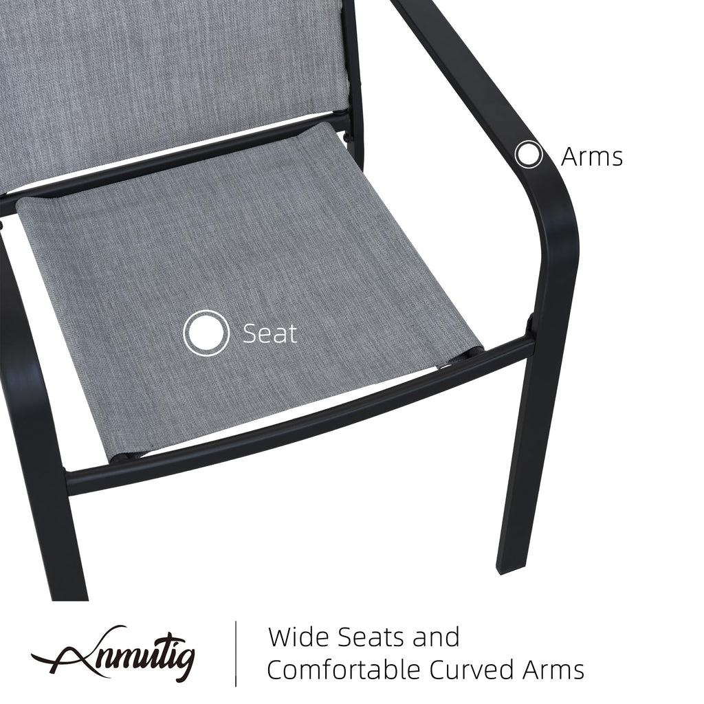 5 Piece Outdoor Dining Set with Grey Stackable Chairs and Square Table R537129