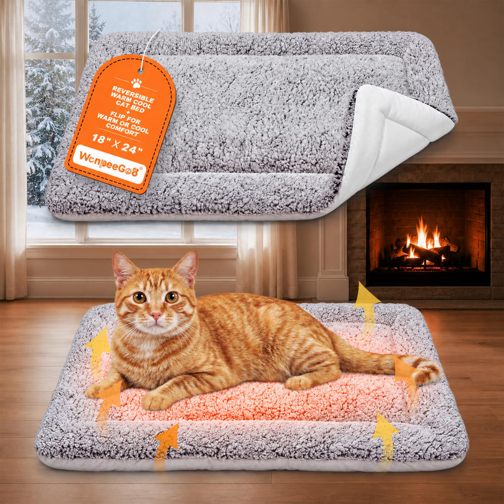 Self Warming Reversible Cat Bed Gray 18 x 24 Inches C71497