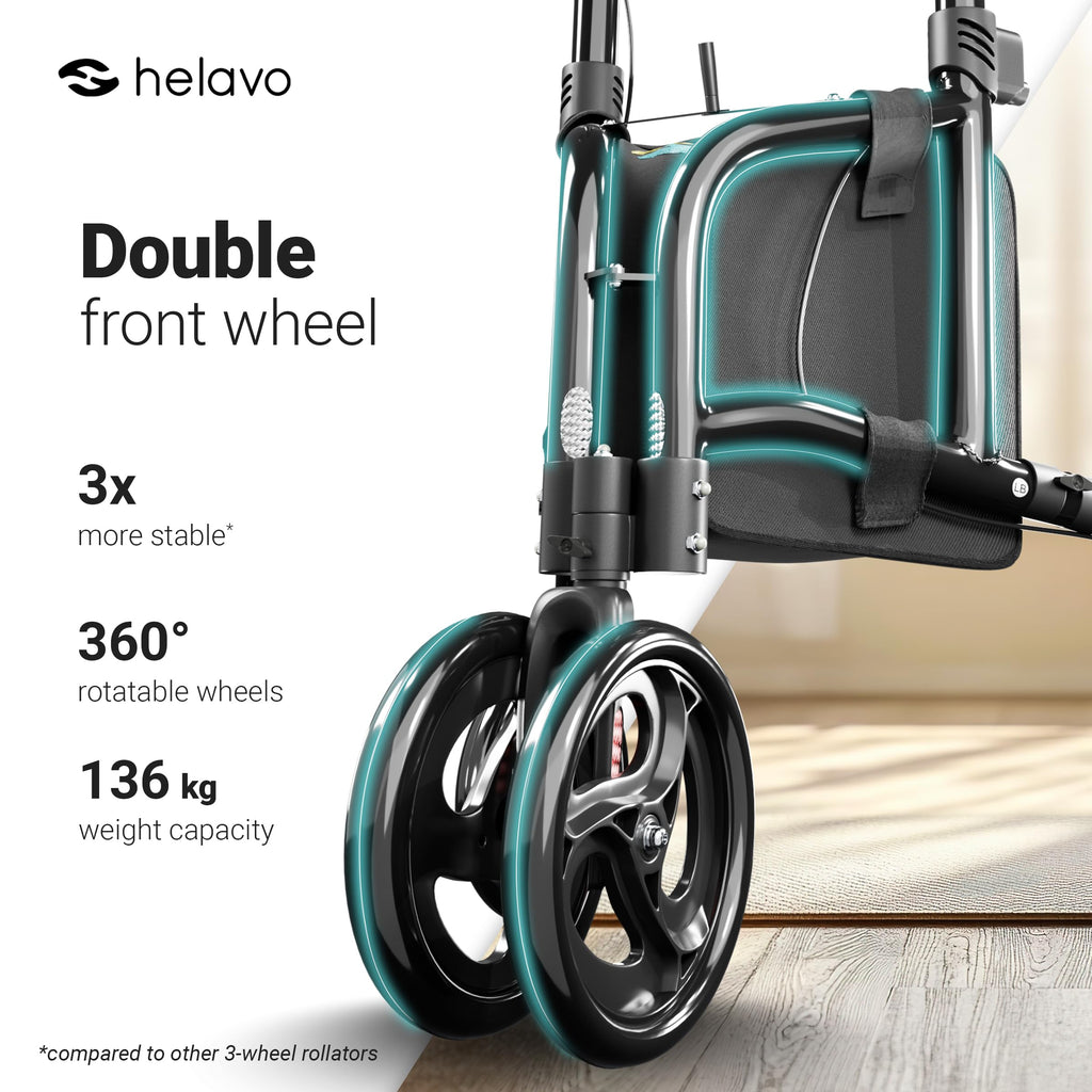 3 Wheel Walker with Double Front Wheels T7120
