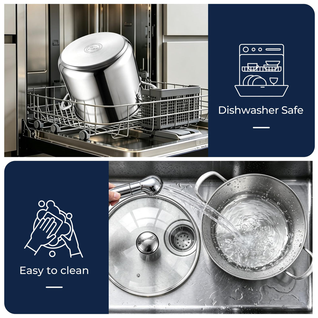 8QT Stainless Steel Stock Pot with Lid X58057