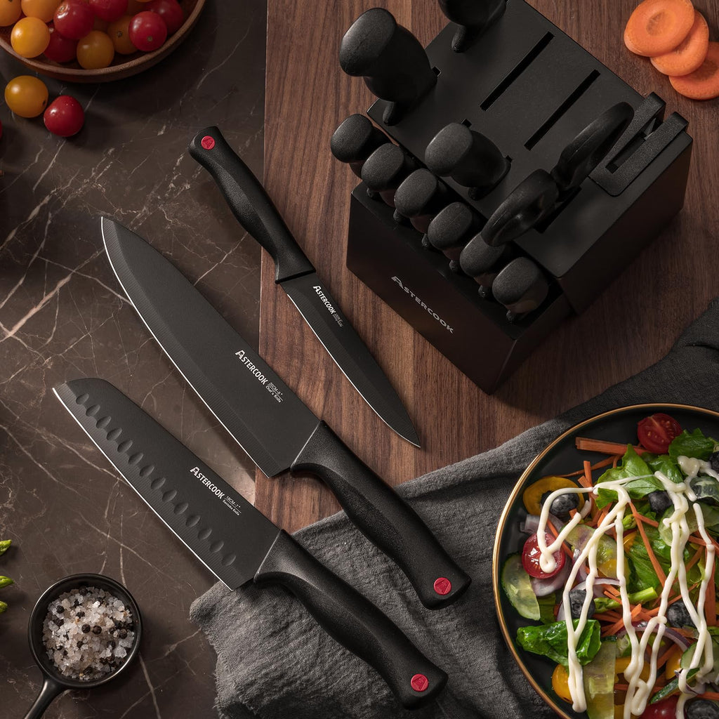 15 Pc German Knife Set with Block and Sharpener X2728