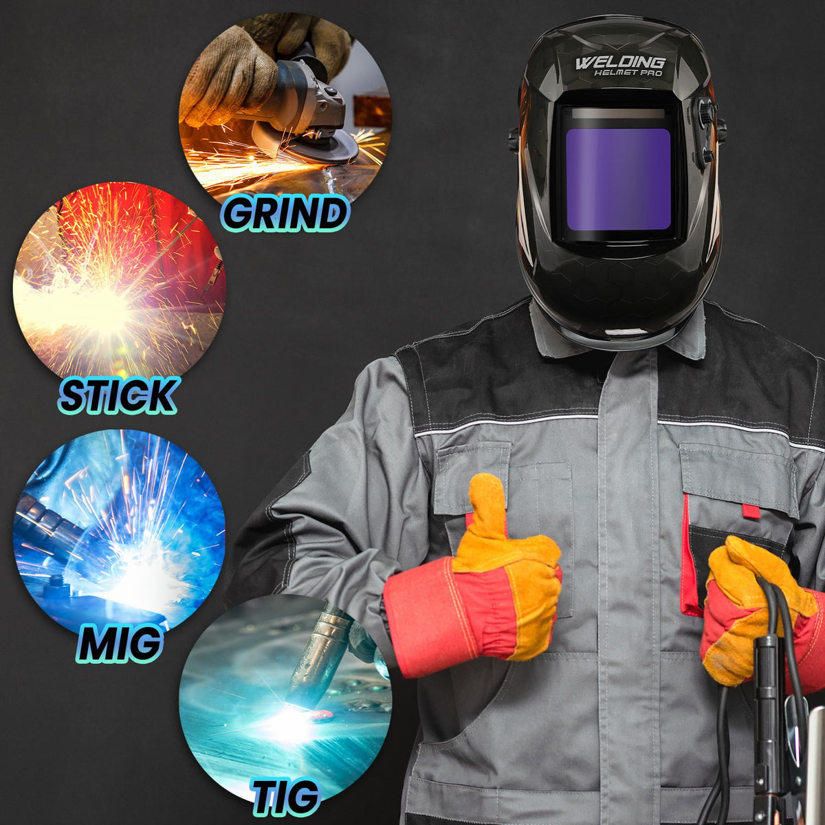 Auto Darkening True Color Solar Powered Welding Helmet Y730400
