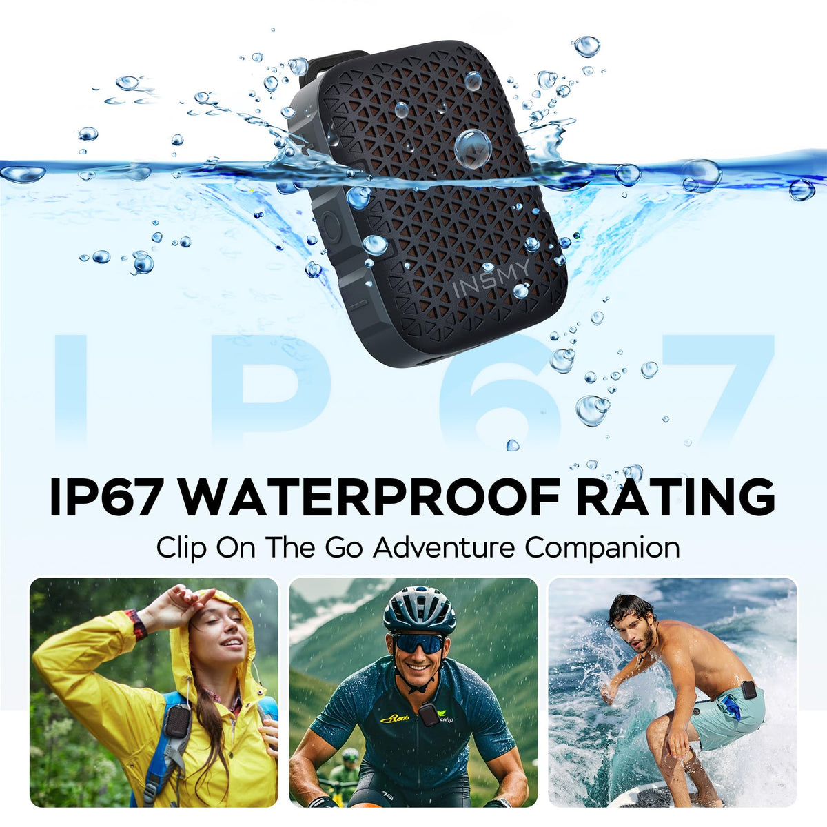 Wearable Bluetooth Speakers IP67 Waterproof Clip On Small Speaker G882435
