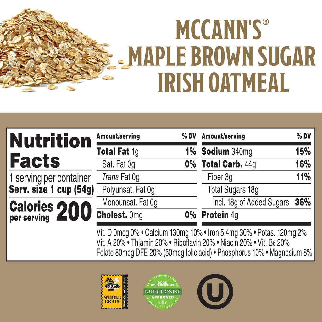 Instant Oatmeal Cup Maple Brown Sugar 1.9 Ounce Pack of 12 U18251