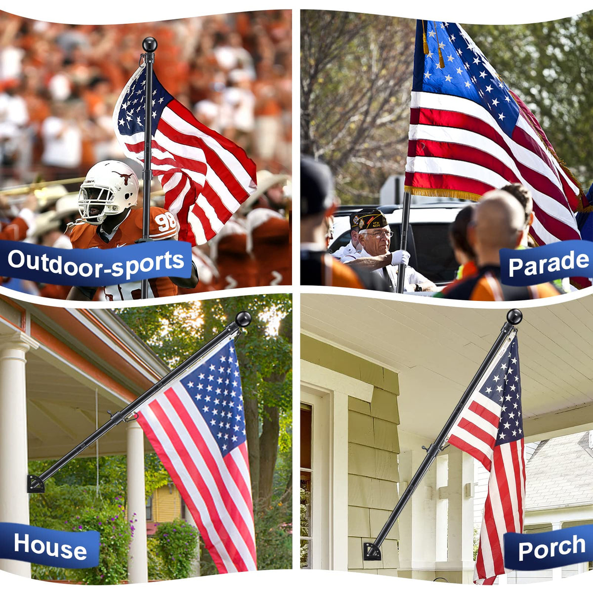 6ft Tangle Free Spinning Flag Pole Kit X99356