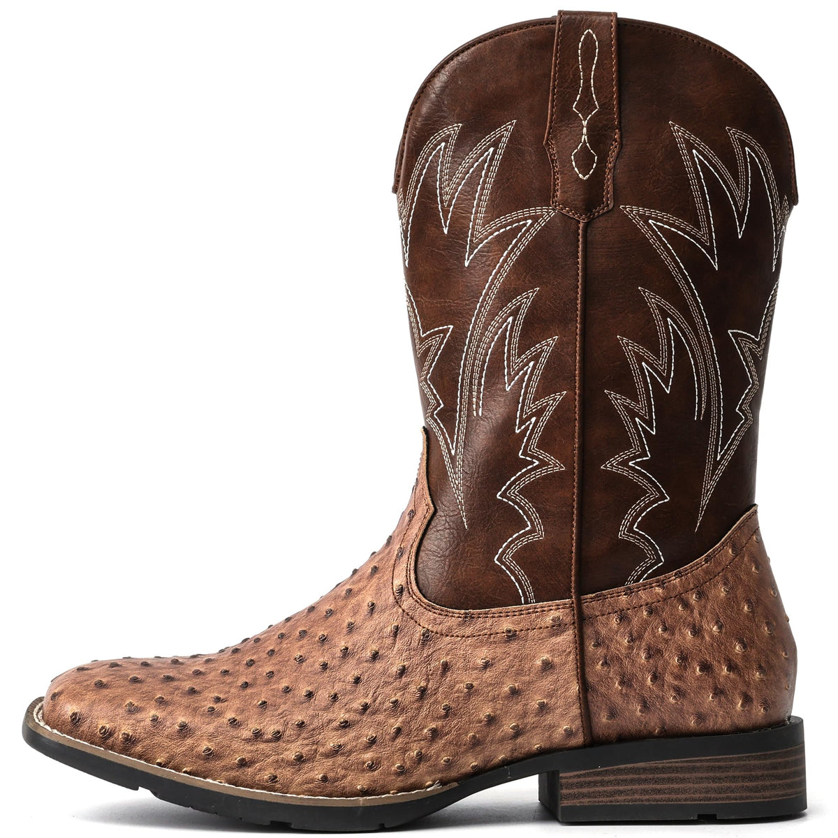 Cowboy Boots for Men Western Ostrich Embroidered Pull On Boots K81228