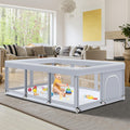 74" ×50" Large Baby Playpen with Soft Breathable Mesh, Grey S1249
