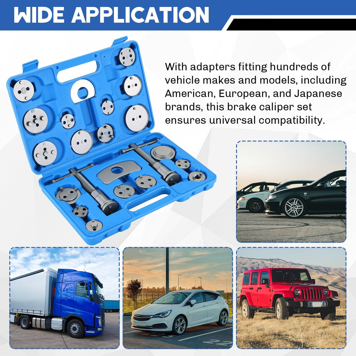Heavy-Duty Disc Brake Caliper Tool Kit 24pcs K8180