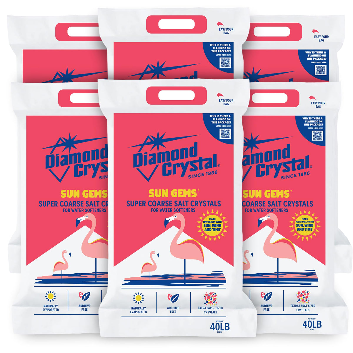 6 Pack Water Softener Salt, 40 Pounds P4675