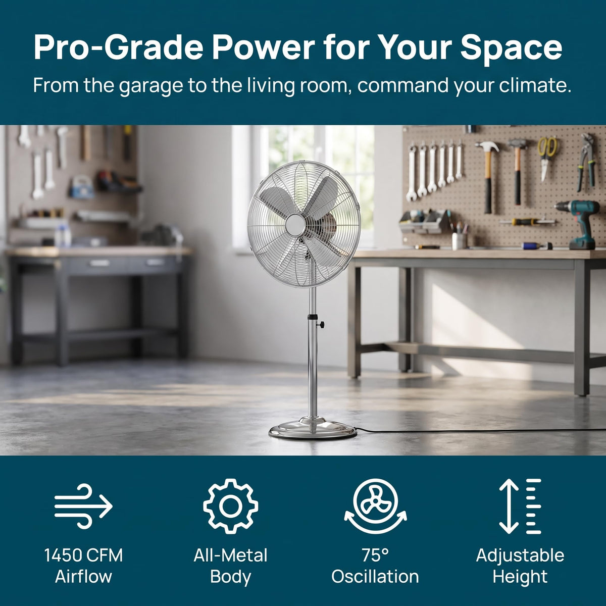 16 Inch Oscillating Pedestal Fan I675692