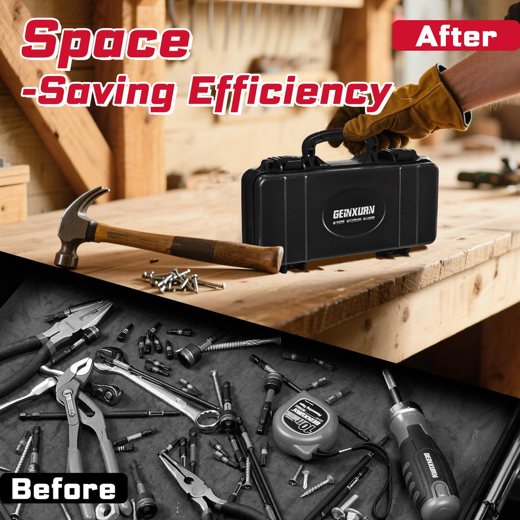 Black Steel Tool Box with Safety Latch and Handle B3821