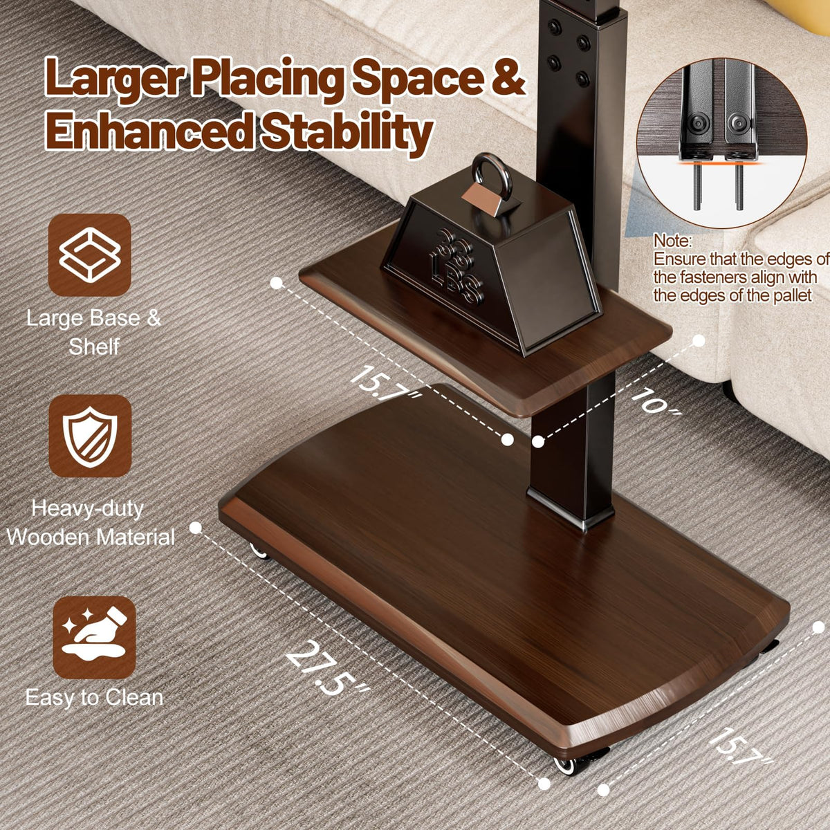 Rolling TV Stand with Power Outlet for 32 to 80 inch TVs C189