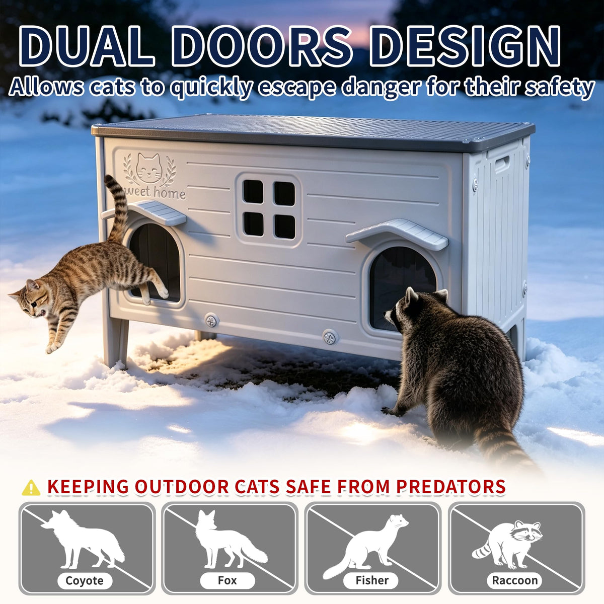 Waterproof Outdoor Cat House A1572
