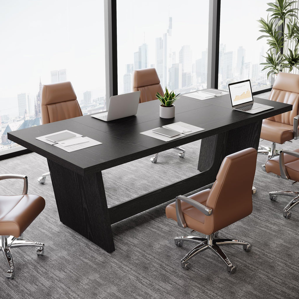 6 FT Rectangular Conference Table with Pedestal Base O933