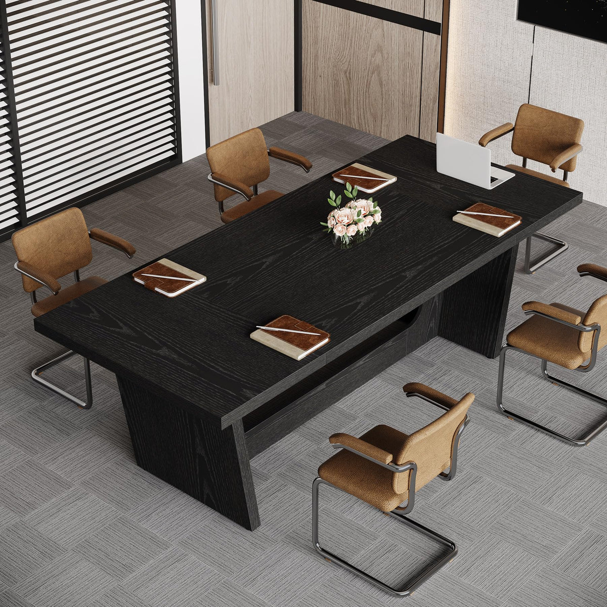6 FT Rectangular Conference Table with Pedestal Base O933