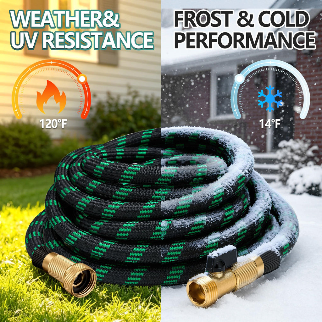 100 ft Lightweight Flexible Garden Hose with 10-Function Nozzle H351189