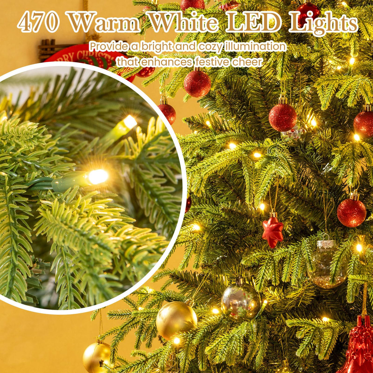 8 FT Pre-Lit Artificial Christmas Tree T142048