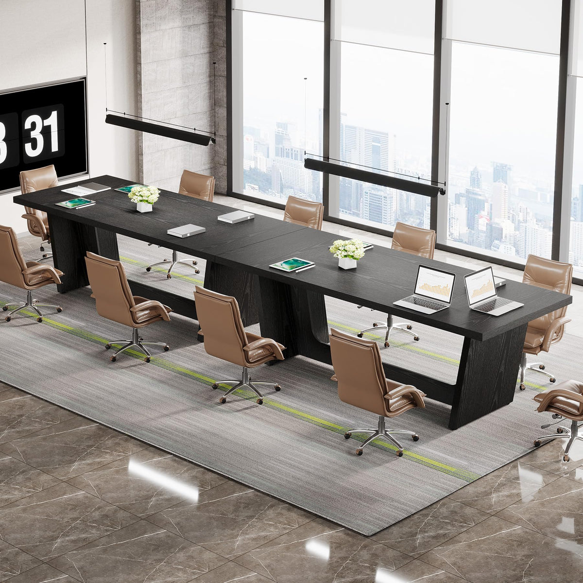 6 FT Rectangular Conference Table with Pedestal Base O933