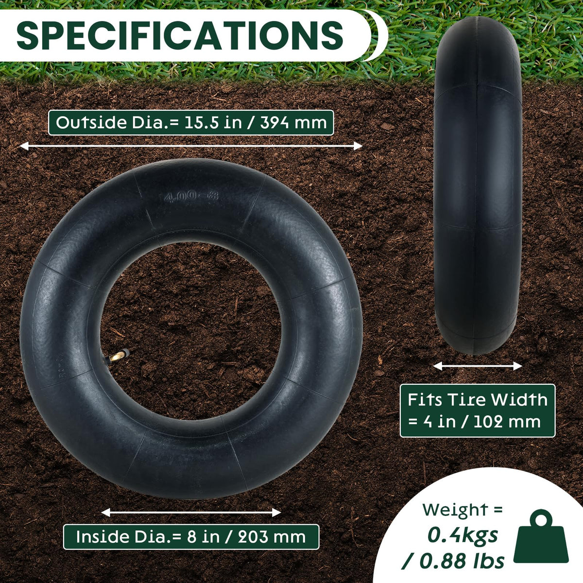 2 Pack 4.80/4.00-8 Inner Tire G1514